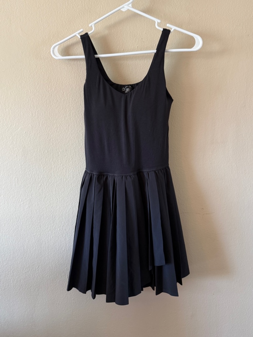 Offline Aerie Black Pleated Athletic Tennis Mini Dress Built in Shorts Size XS